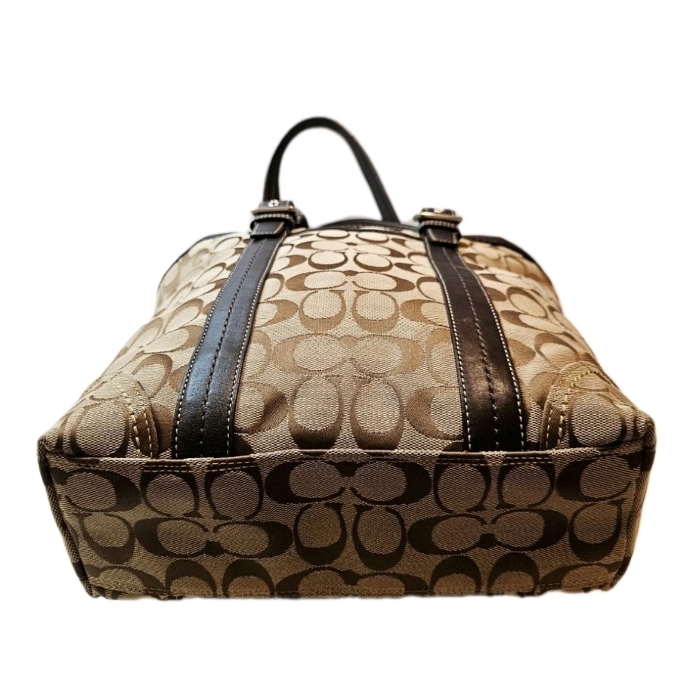 Coach Jaqcuered Medium Tote Brown Handbag F12645 EUC - Picture 10 of 16